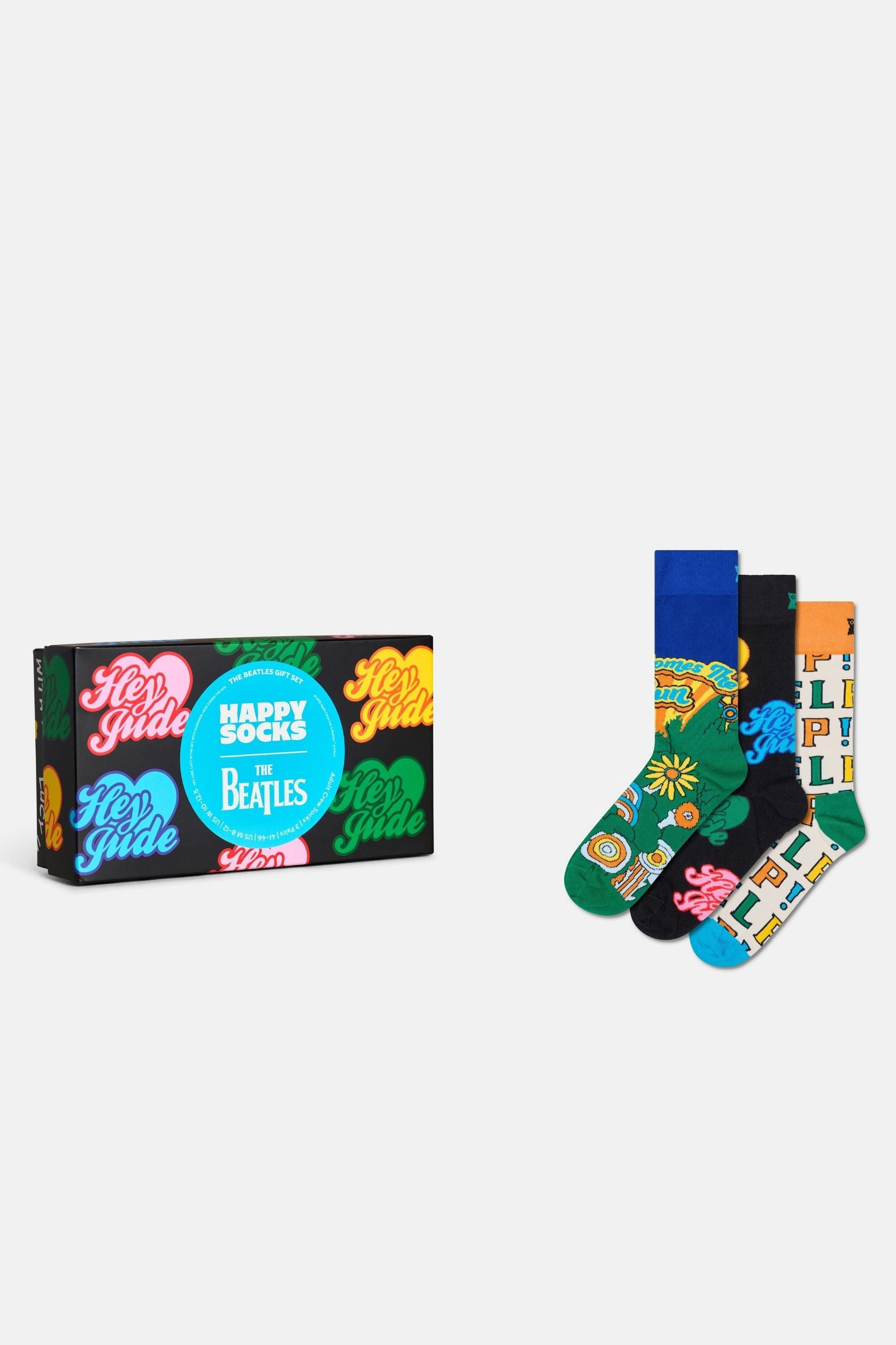 Happy Socks - Çok Renkli The Beatles Desenli 3’lü Çorap Seti