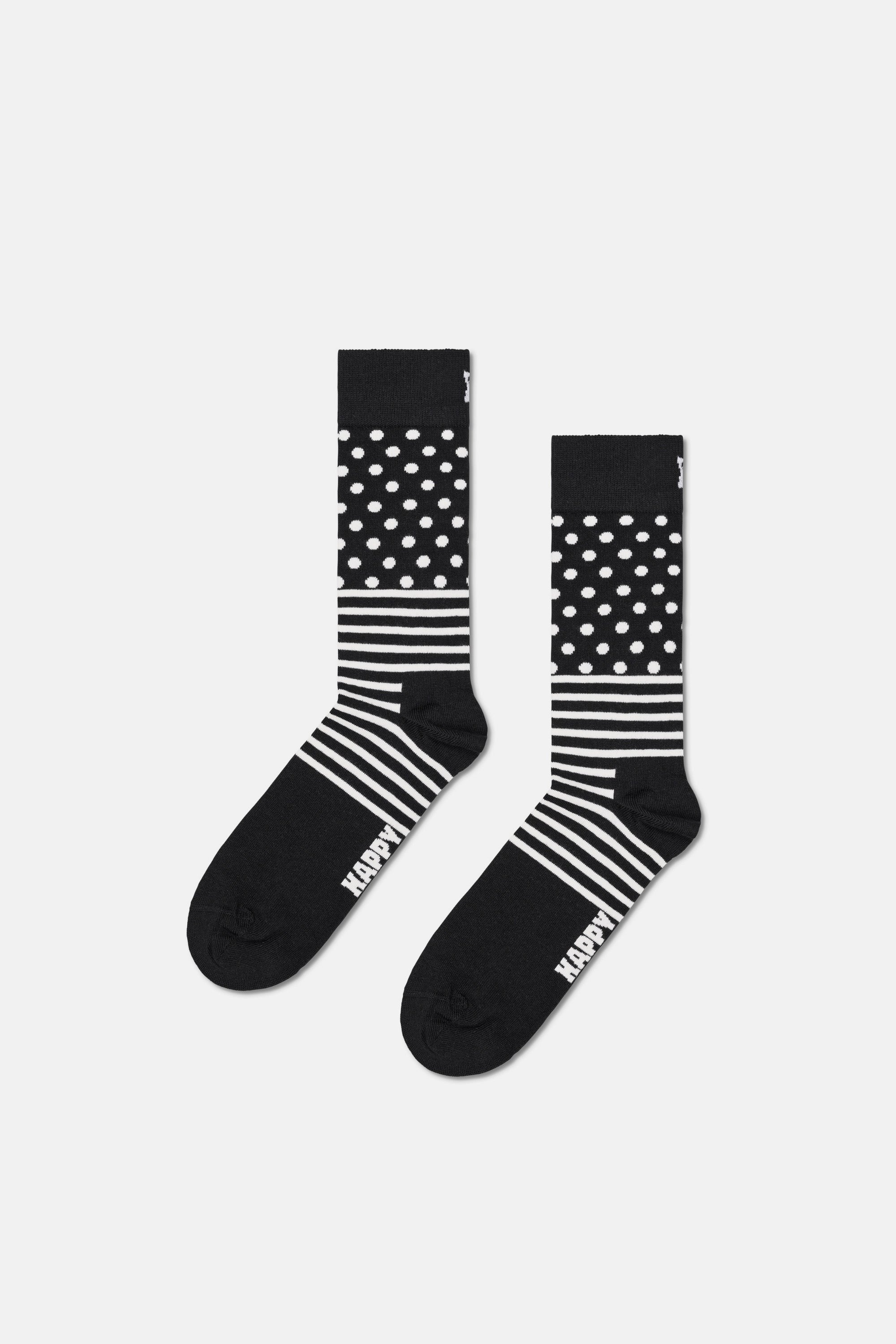 Happy Socks - Siyah Beyaz Klasik 4’lü Pamuklu Çorap Seti