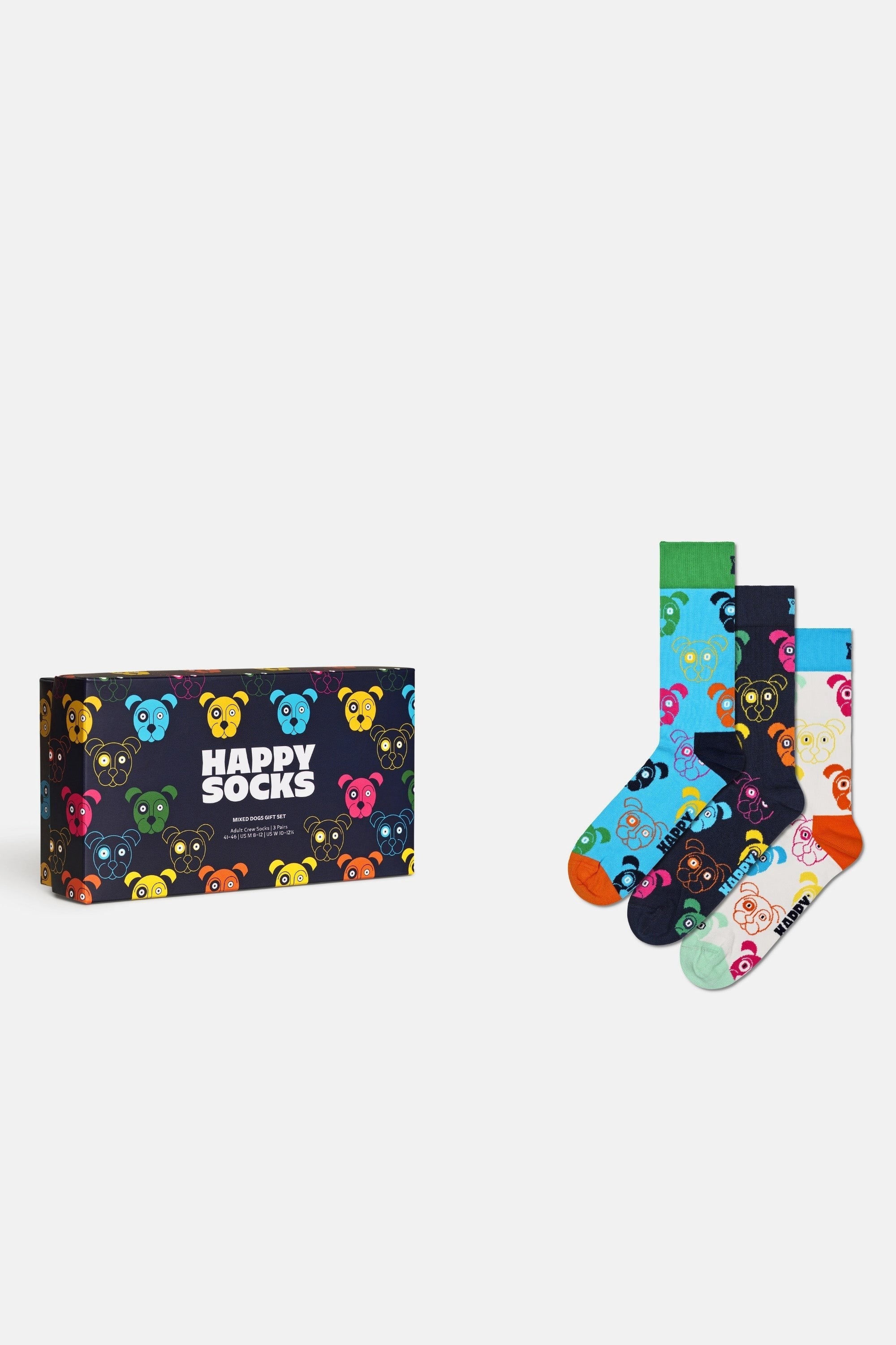 Happy Socks - Köpek Desenli Pamuklu 3’lü Çorap Seti