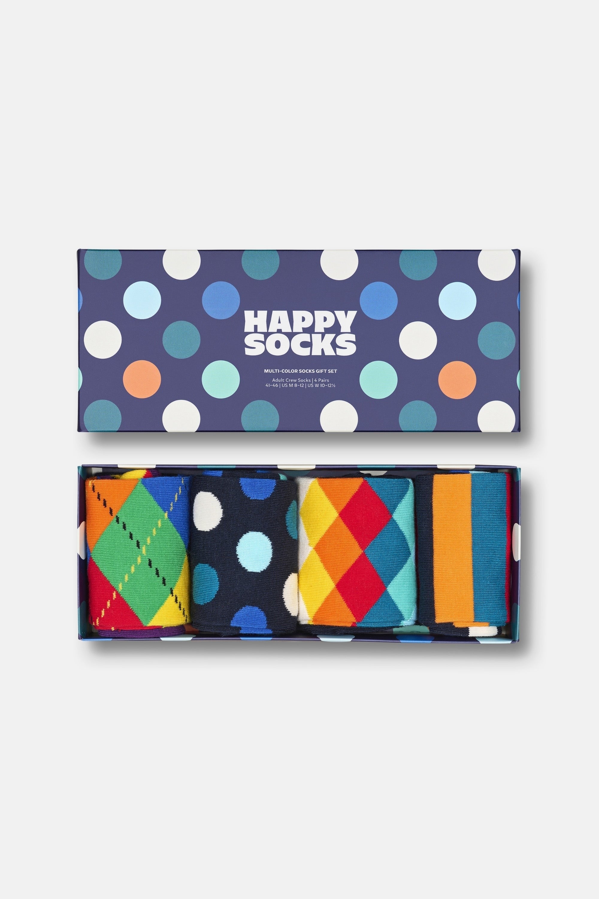 Happy Socks - Çok Renkli Karışık Desenli Pamuklu 4’lü Çorap Seti