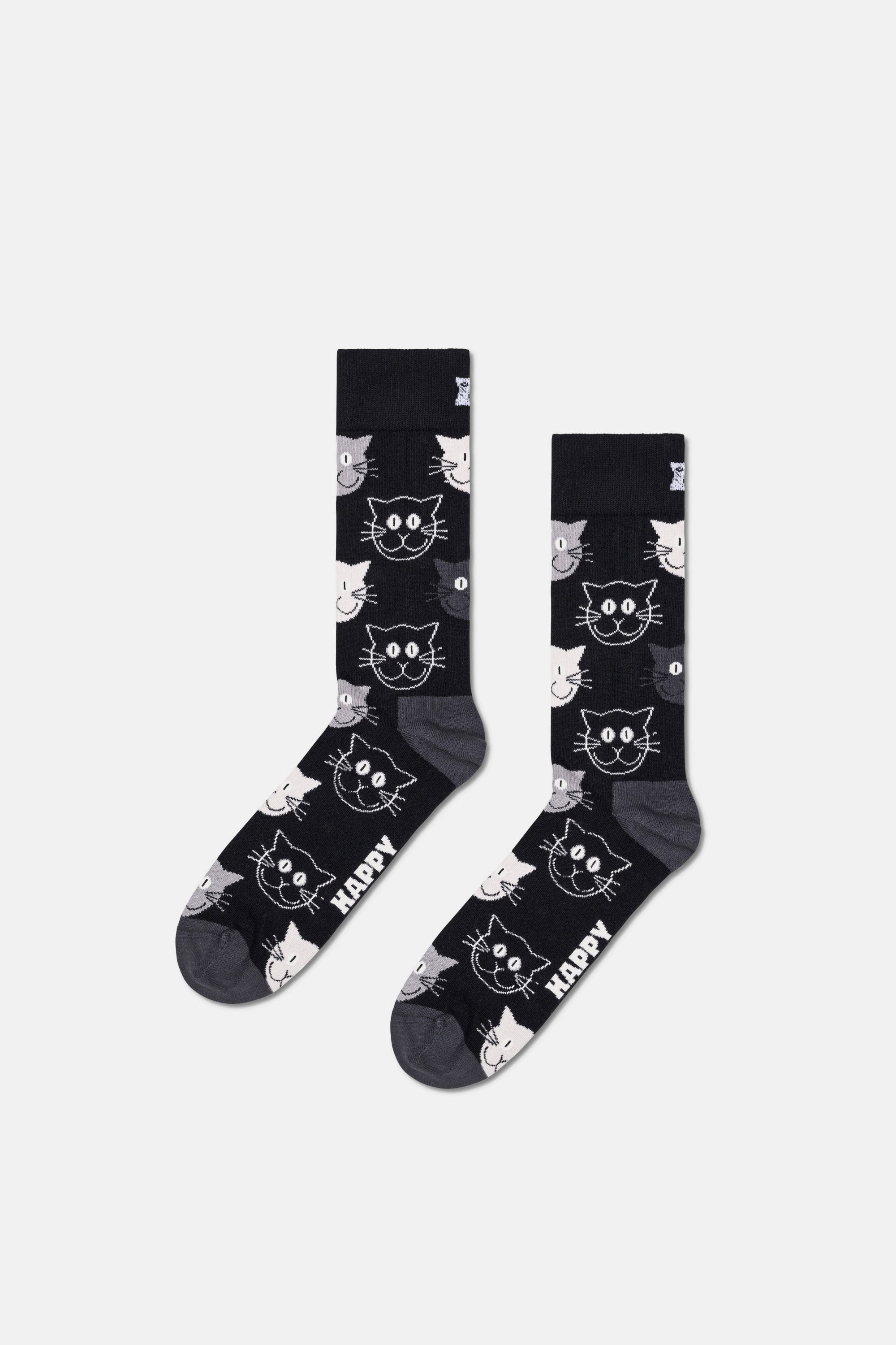 Happy Socks - Çok Renkli Kedi Desenli Pamuklu 3’lü Çorap Seti