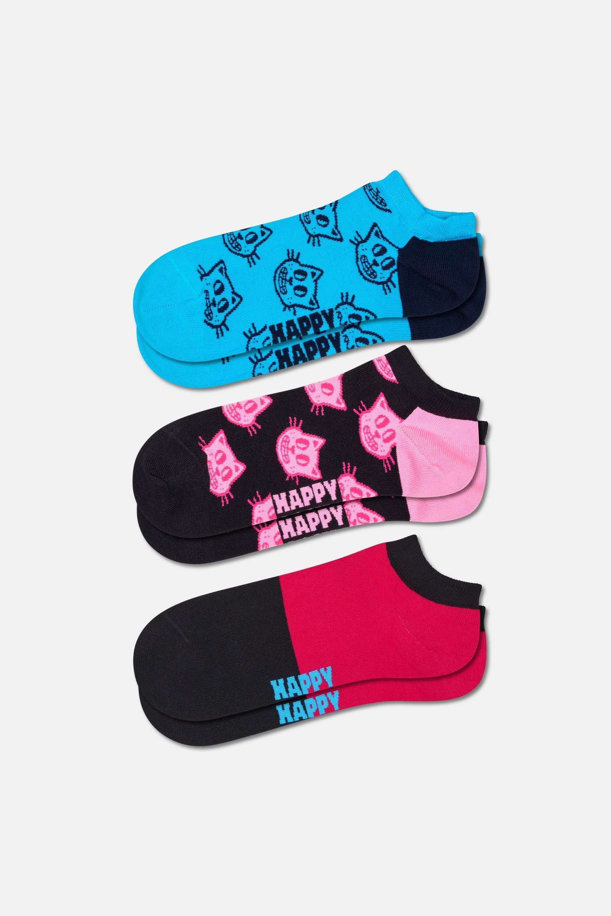 Happy Socks - Çok Renkli Köpek Desenli 3'lü Çorap Seti