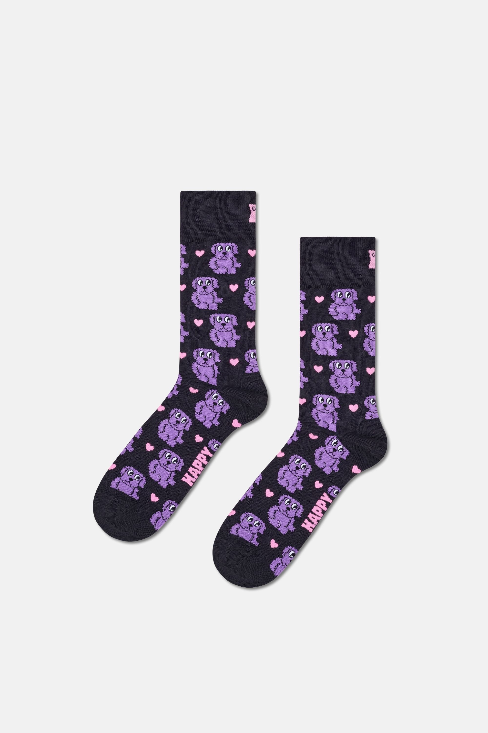 Happy Socks - Çok Renkli Bilet ve Köpek Desenli 2'li Pamuklu Çorap Seti