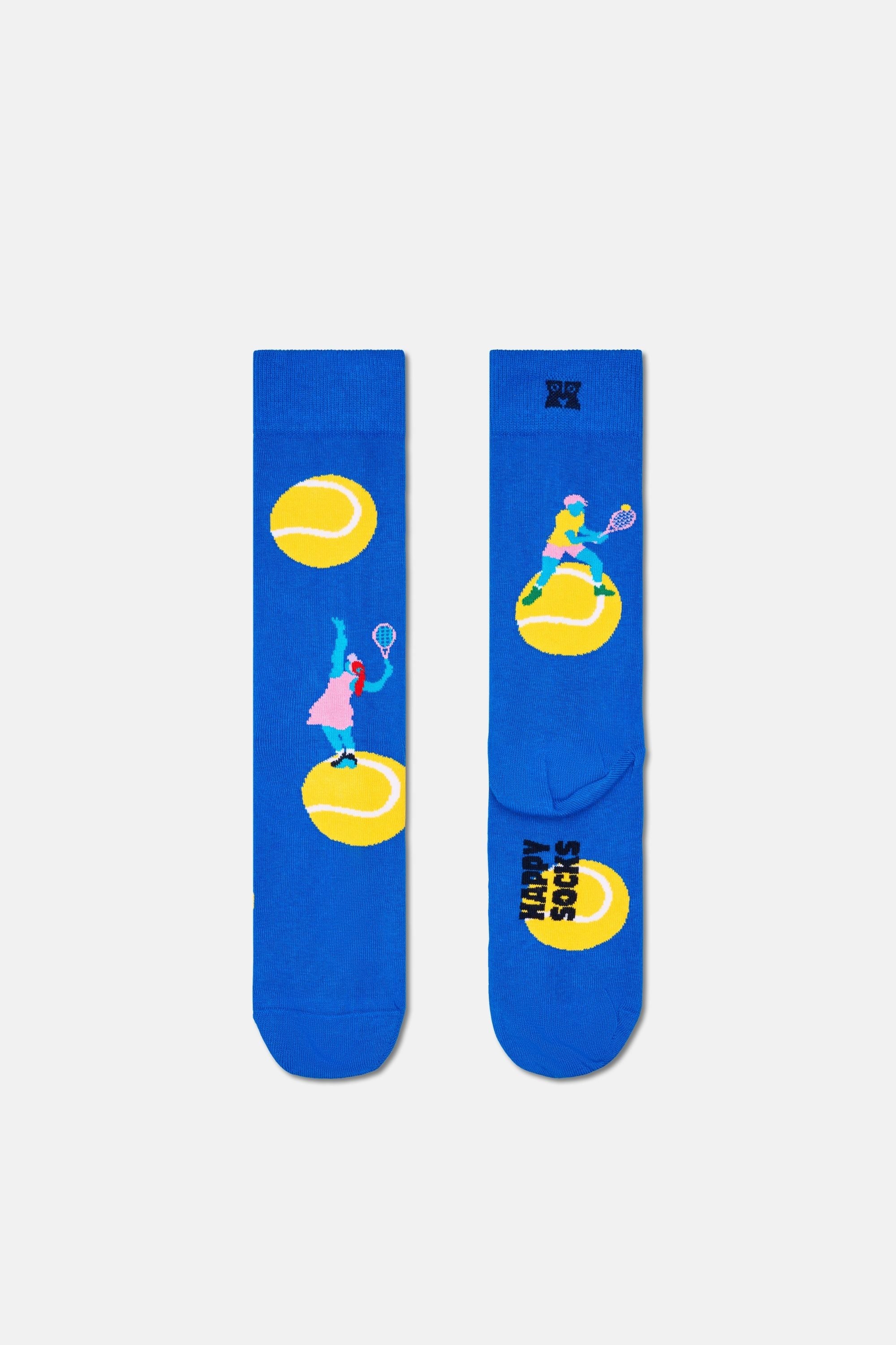 Happy Socks - Erkek Çok Renkli Tenis Desenli 3'lü Pamuklu Çorap Seti