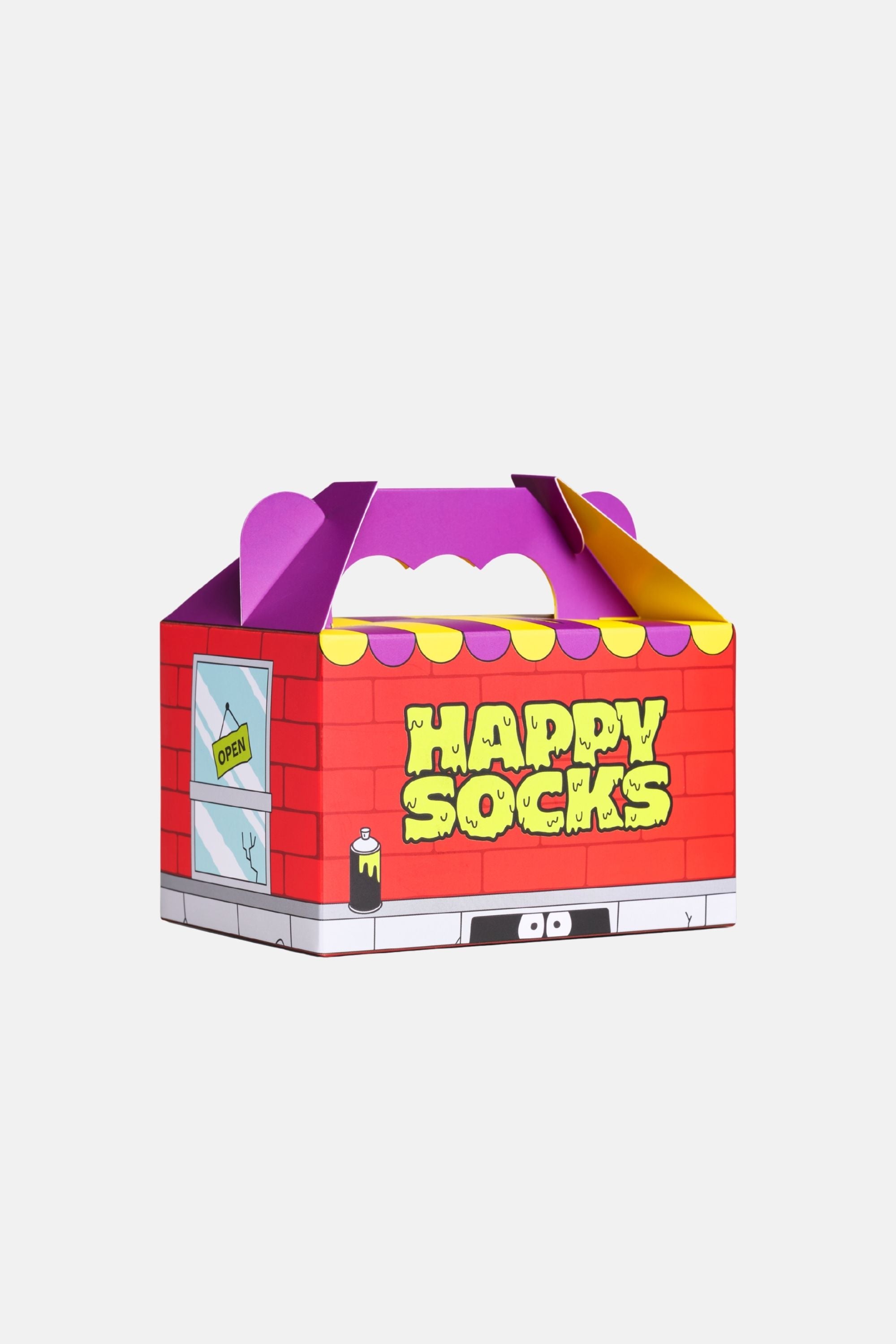 Happy Socks - Çok Renkli Hamburger ve Patates Desenli 3'lü Pamuklu Çorap Seti