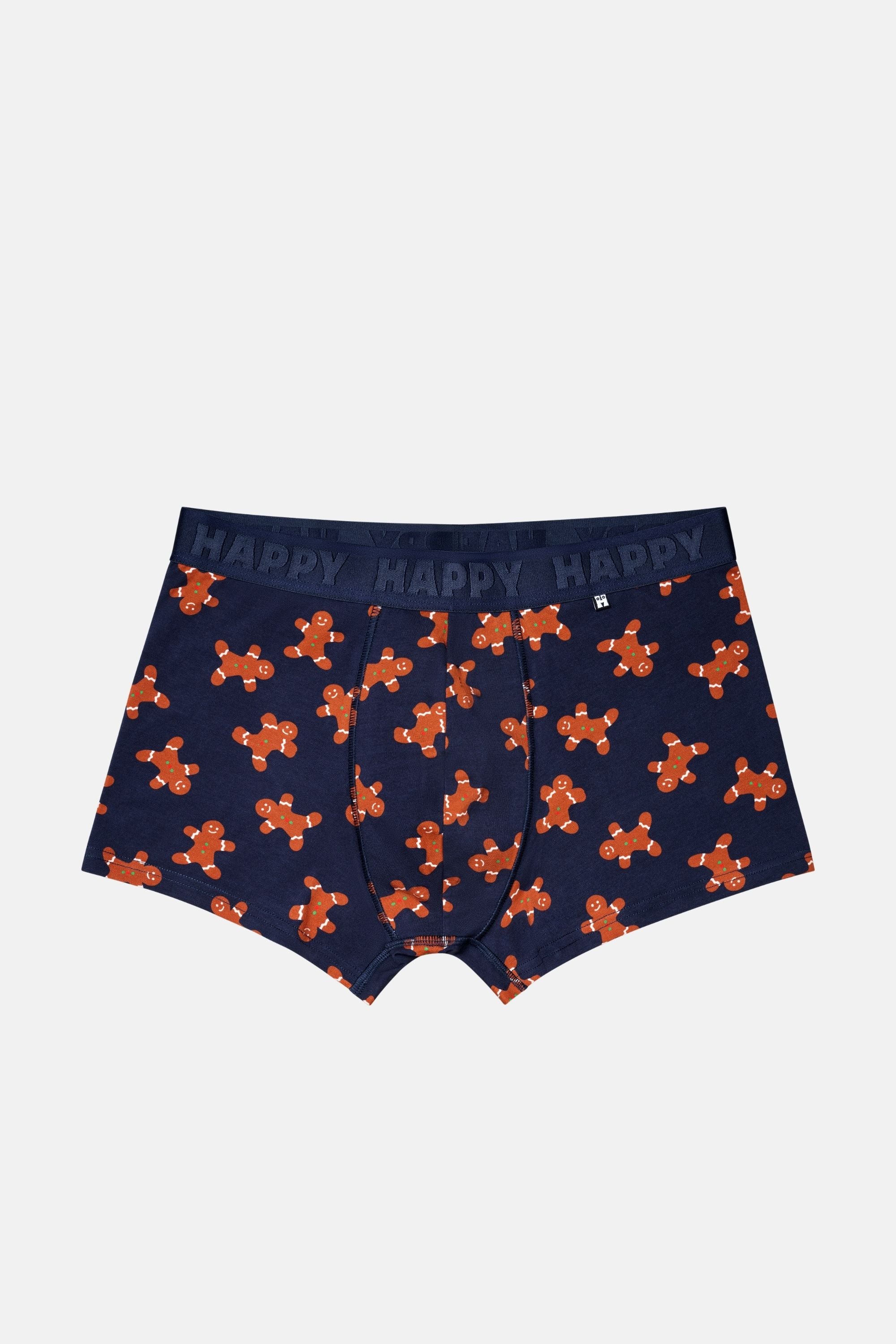 Happy Socks -  Erkek Lacivert Kurabiye Desenli Boxer