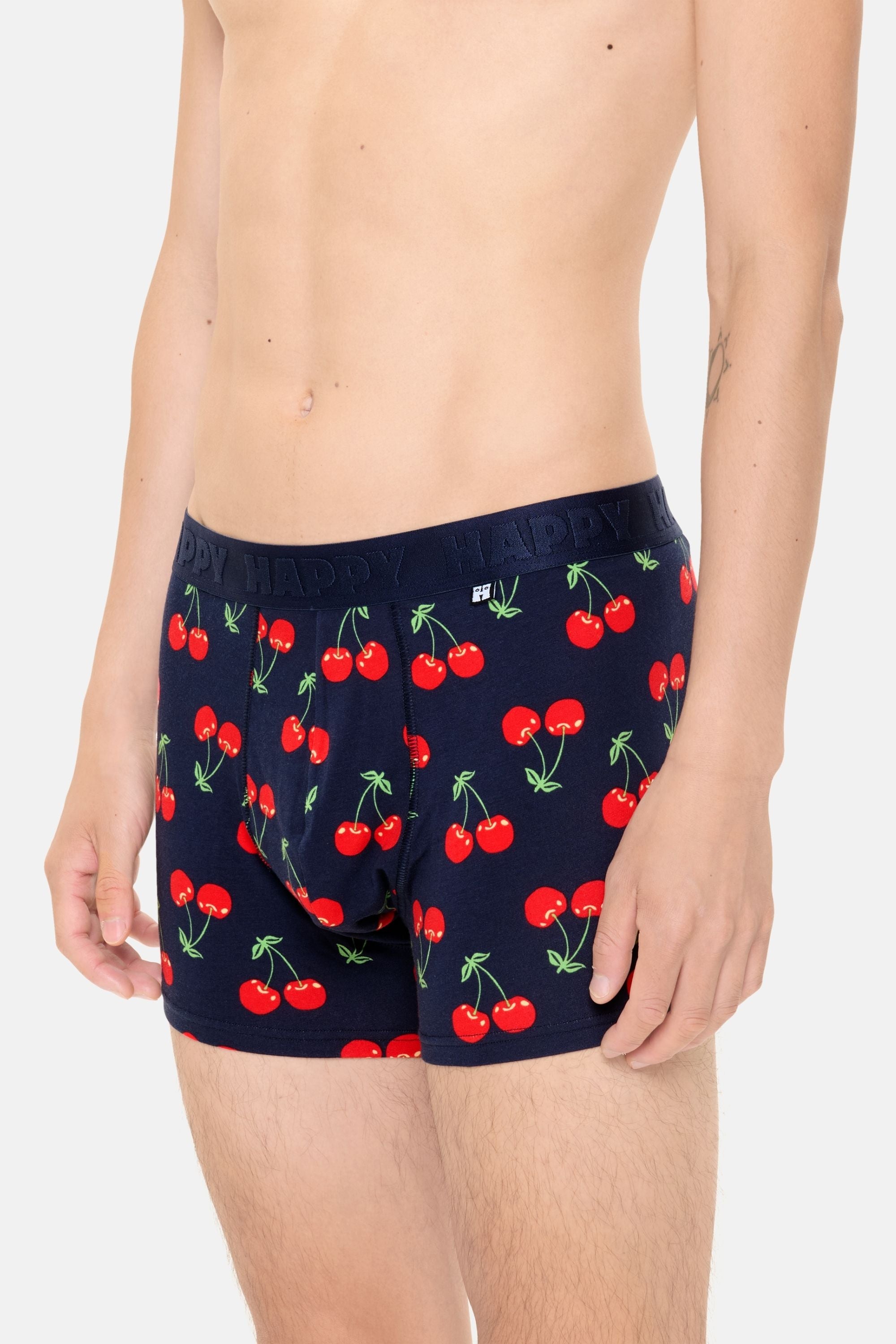 Happy Socks -  Erkek Lacivert Kiraz Desenli Boxer