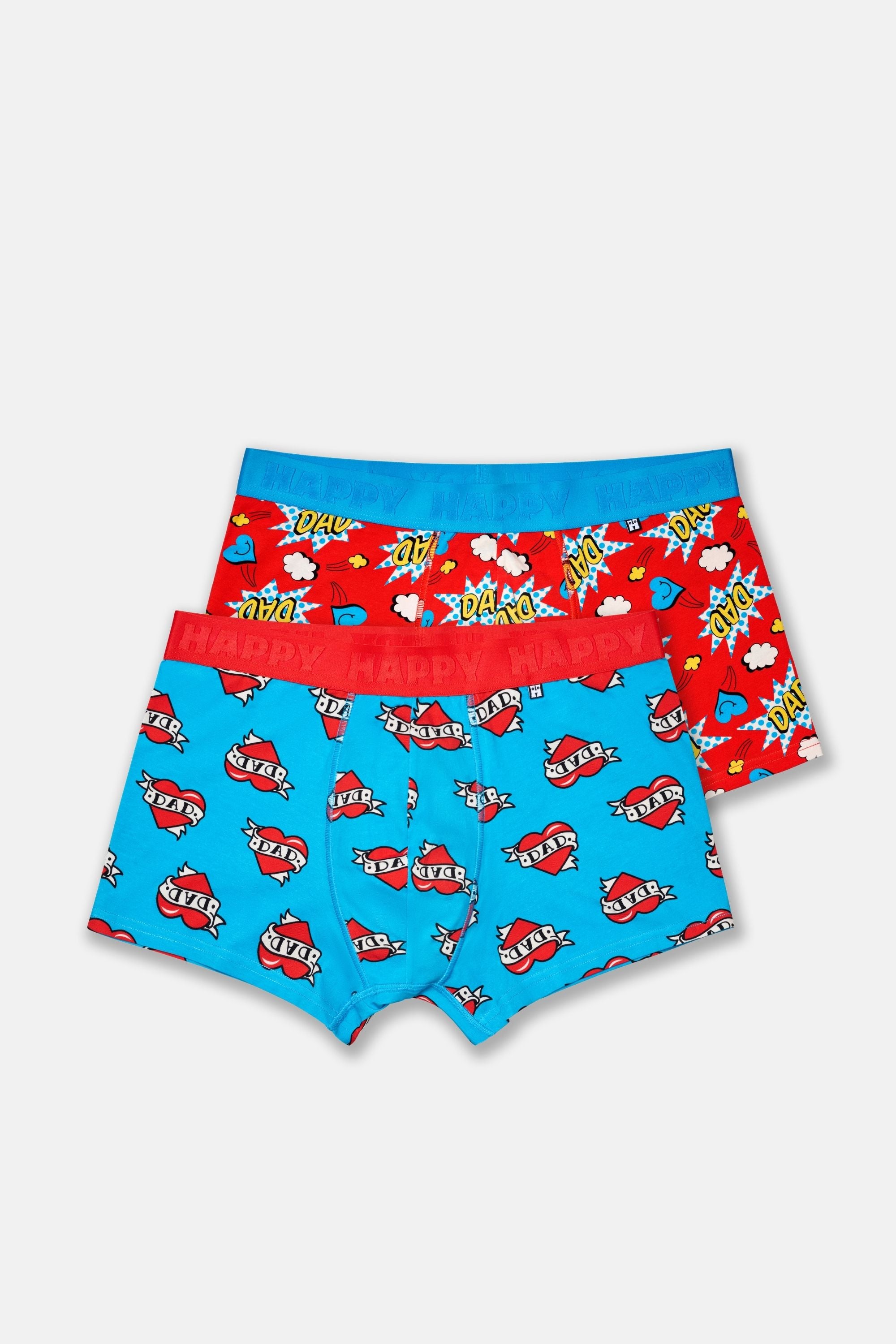 Happy Socks - Erkek Çok Renkli Süper Baba Temalı 2'li Boxer Seti