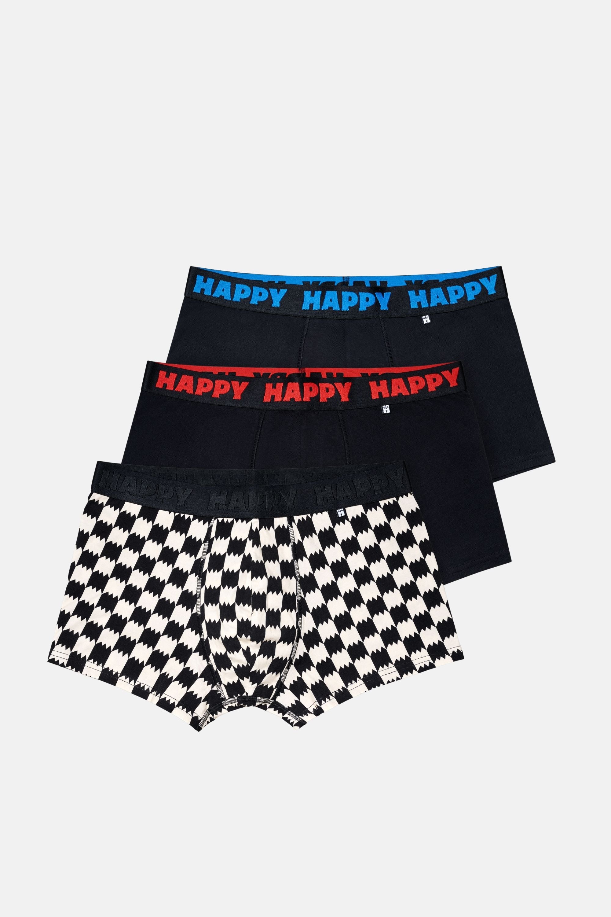 Happy Socks -  Erkek Çok Renkli Karışık Desenli 3'lü Boxer Seti