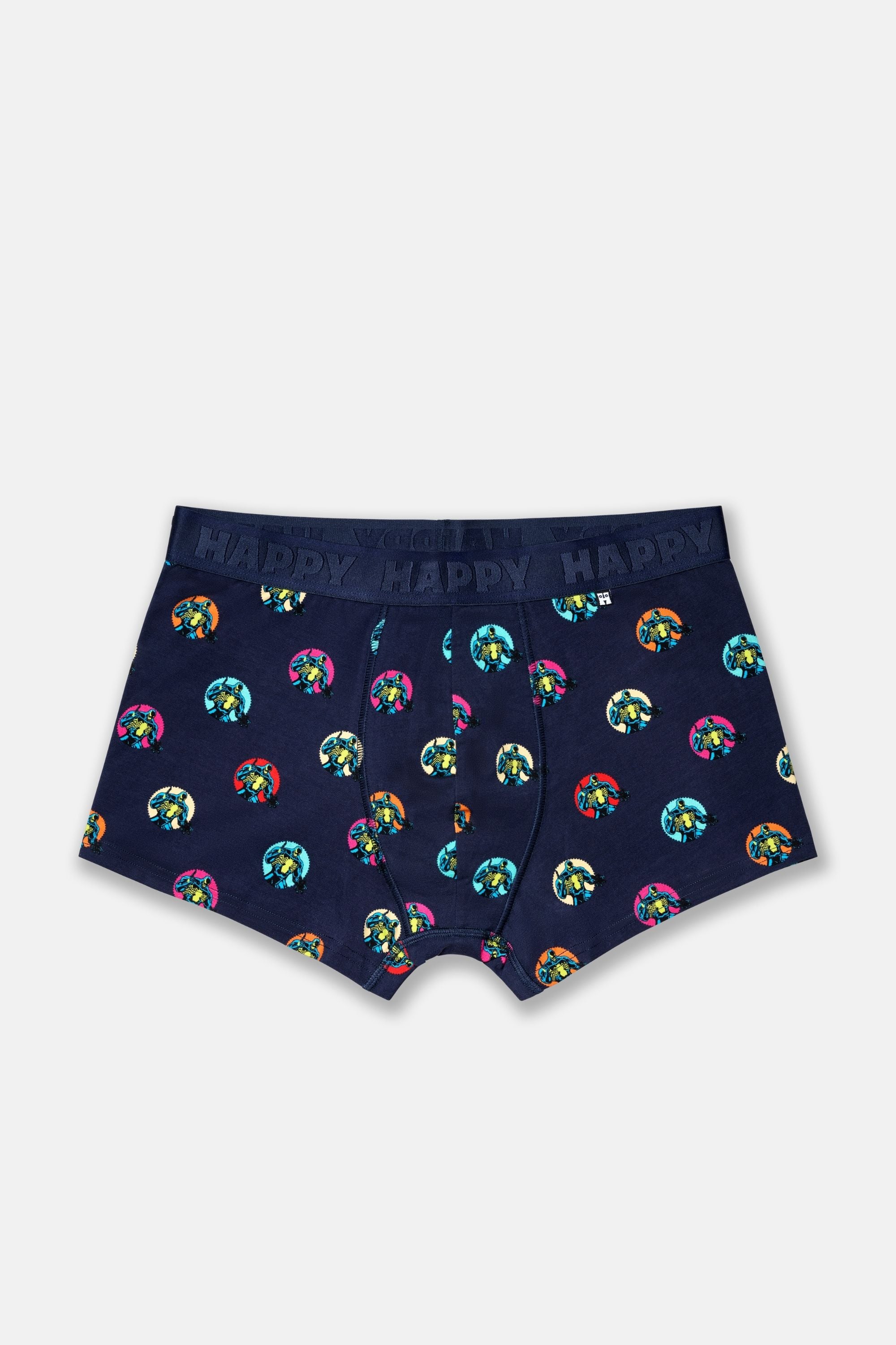 Happy Socks -  Erkek Lacivert Süper Kahraman Desenli Boxer
