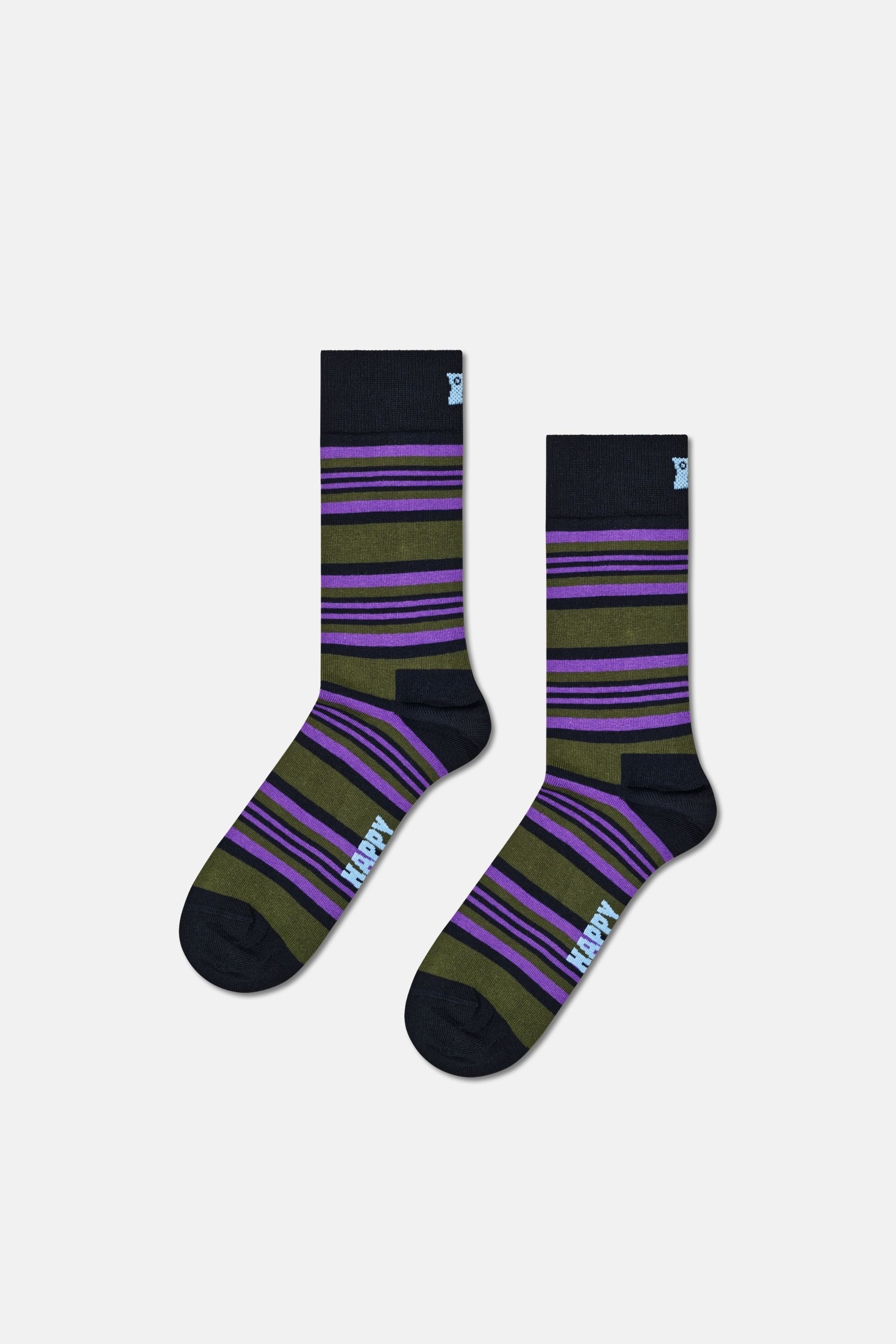 Happy Socks - Çok Renkli Çizgi Desenli 3'lü Pamuklu Çorap Seti