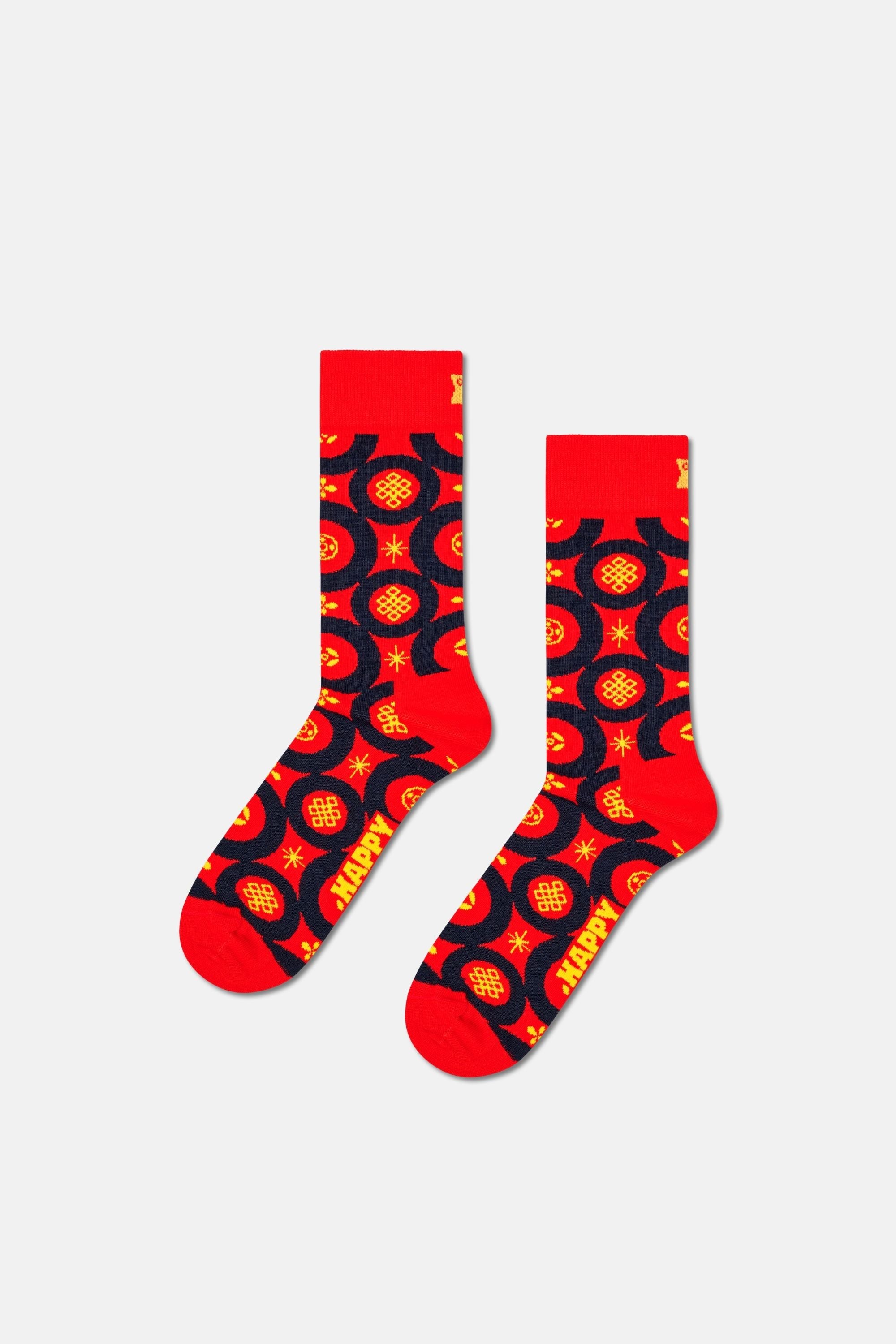 Happy Socks - Kırmızı Boğa Desenli 3'lü Pamuklu Çorap Seti