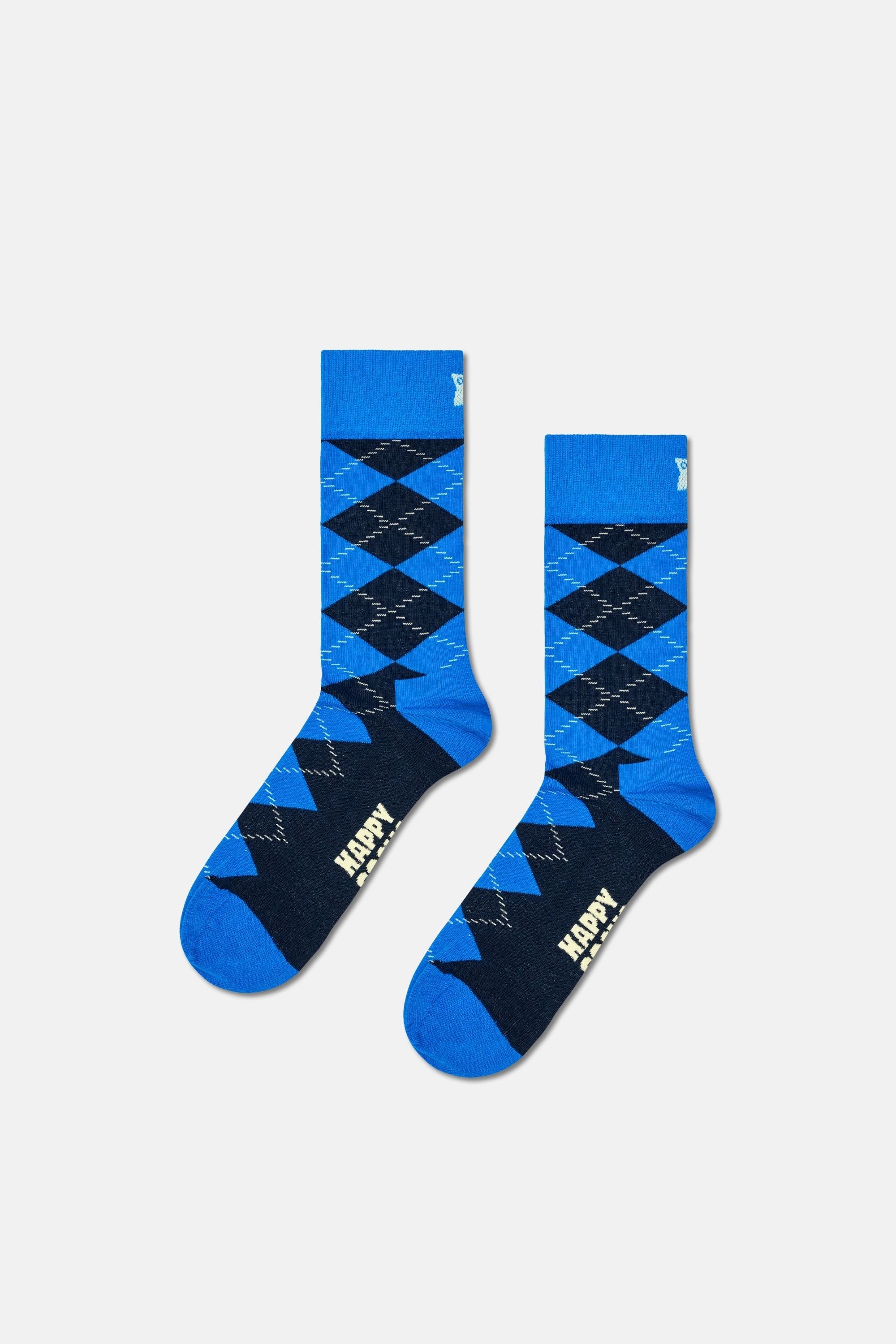 Happy Socks - Çok Renkli Kare Desenli 3'lü Pamuklu Çorap Seti