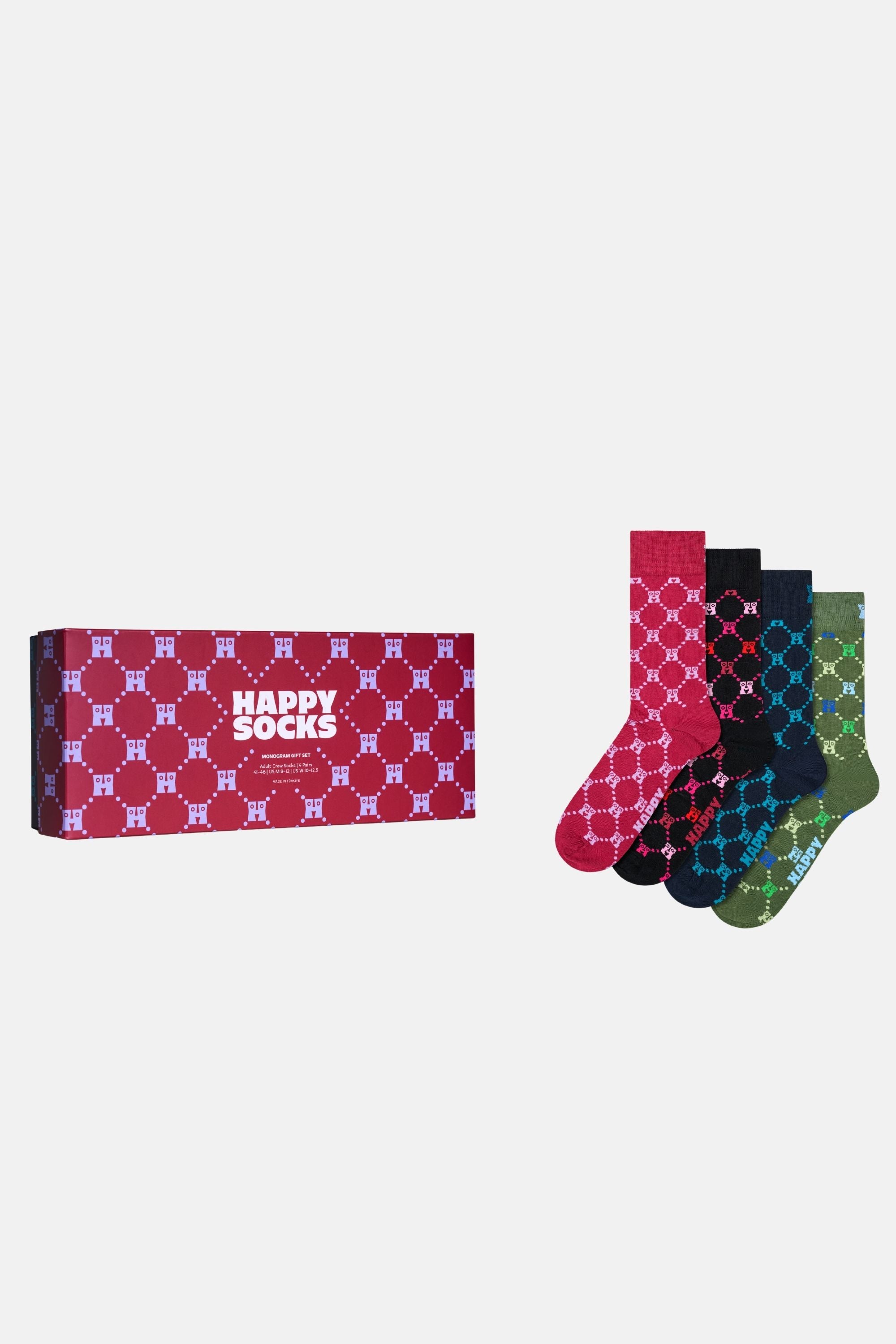 Happy Socks - Çok Renkli Karışık Desenli 4'lü Pamuklu Çorap Seti