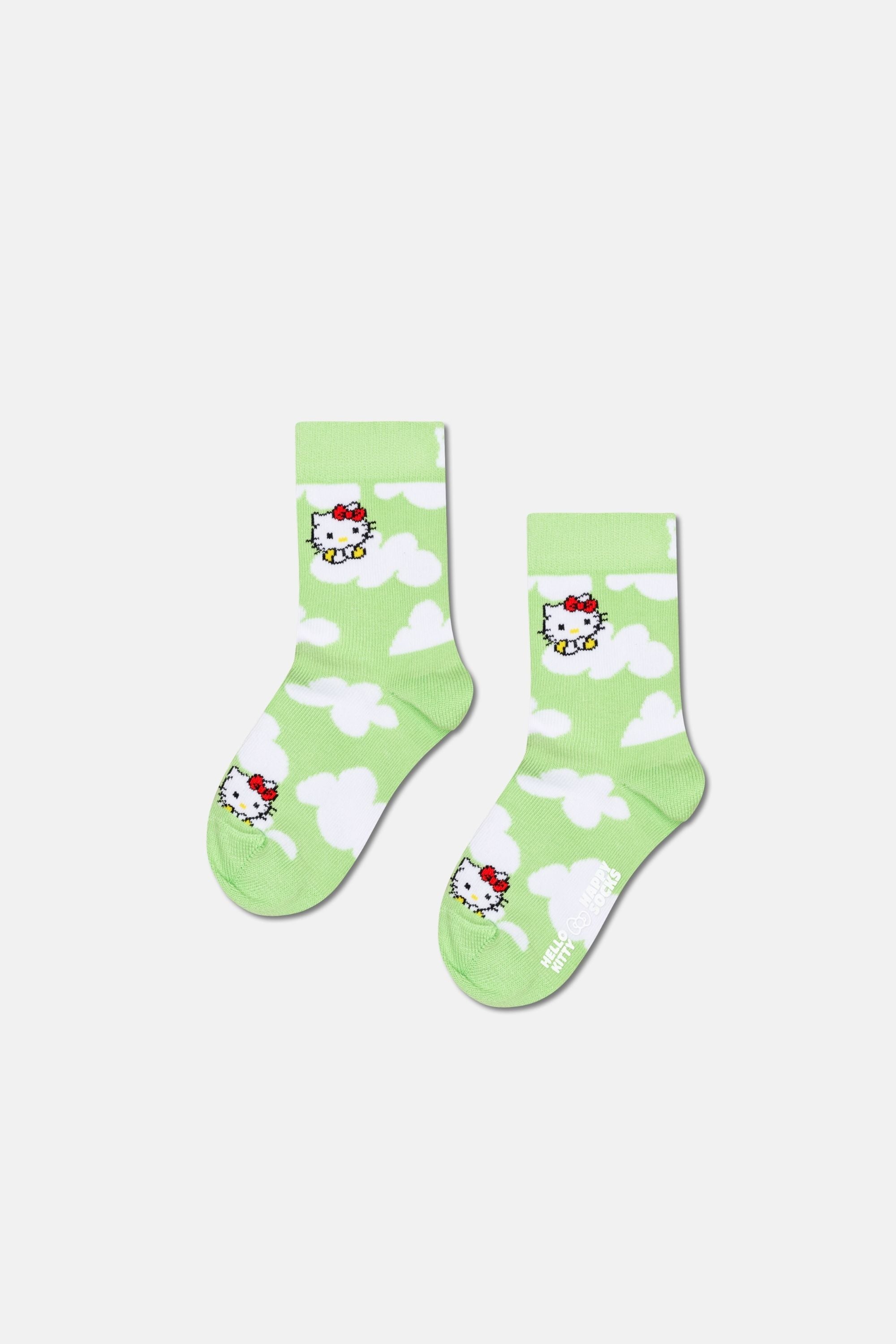 Happy Socks - Çocuk Yeşil Hello-Kıtty Desenli Pamuklu Çorap