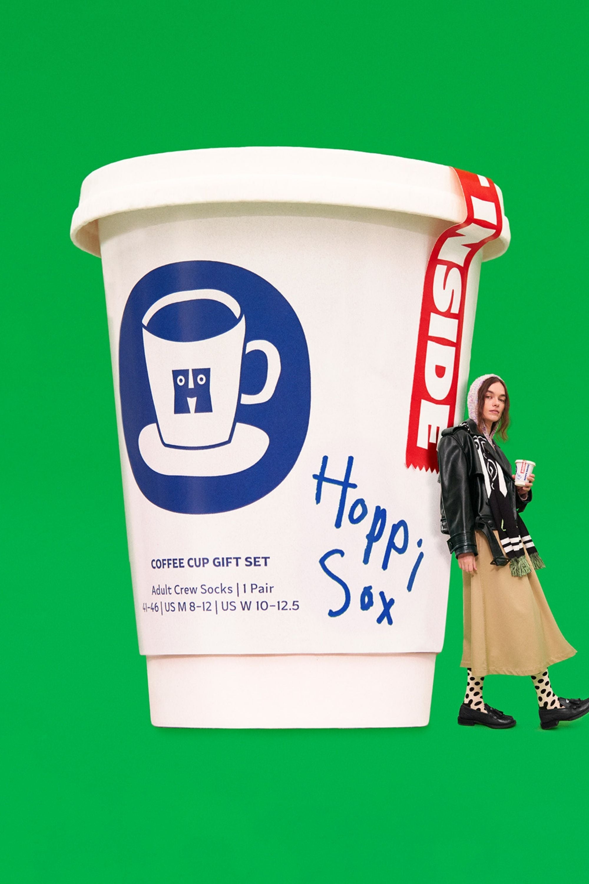 Happy Socks - Erkek Kahverengi Kahve Bardağı Temalı Çorap Hediye Seti
