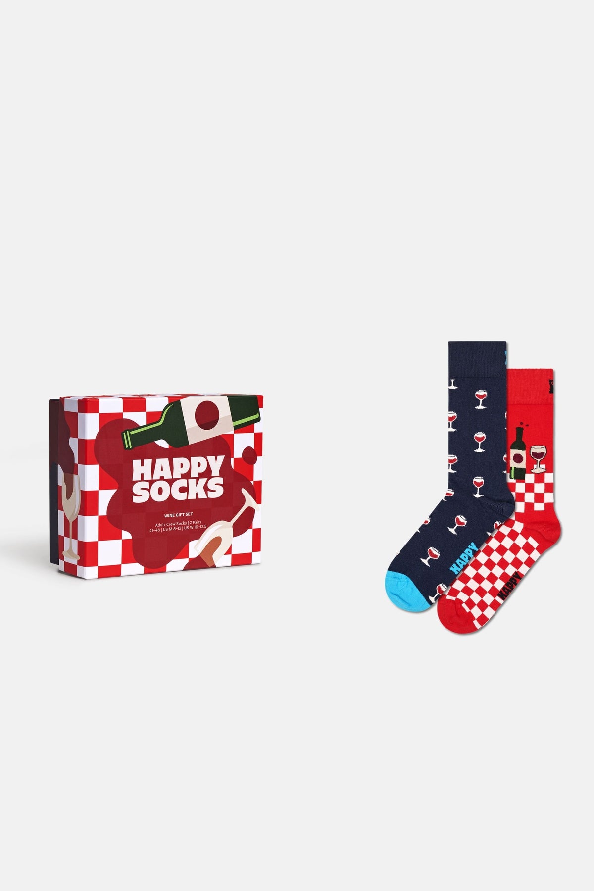 Happy Socks - Çok Renkli 2’li Kadeh Desenli Pamuklu Çorap Seti