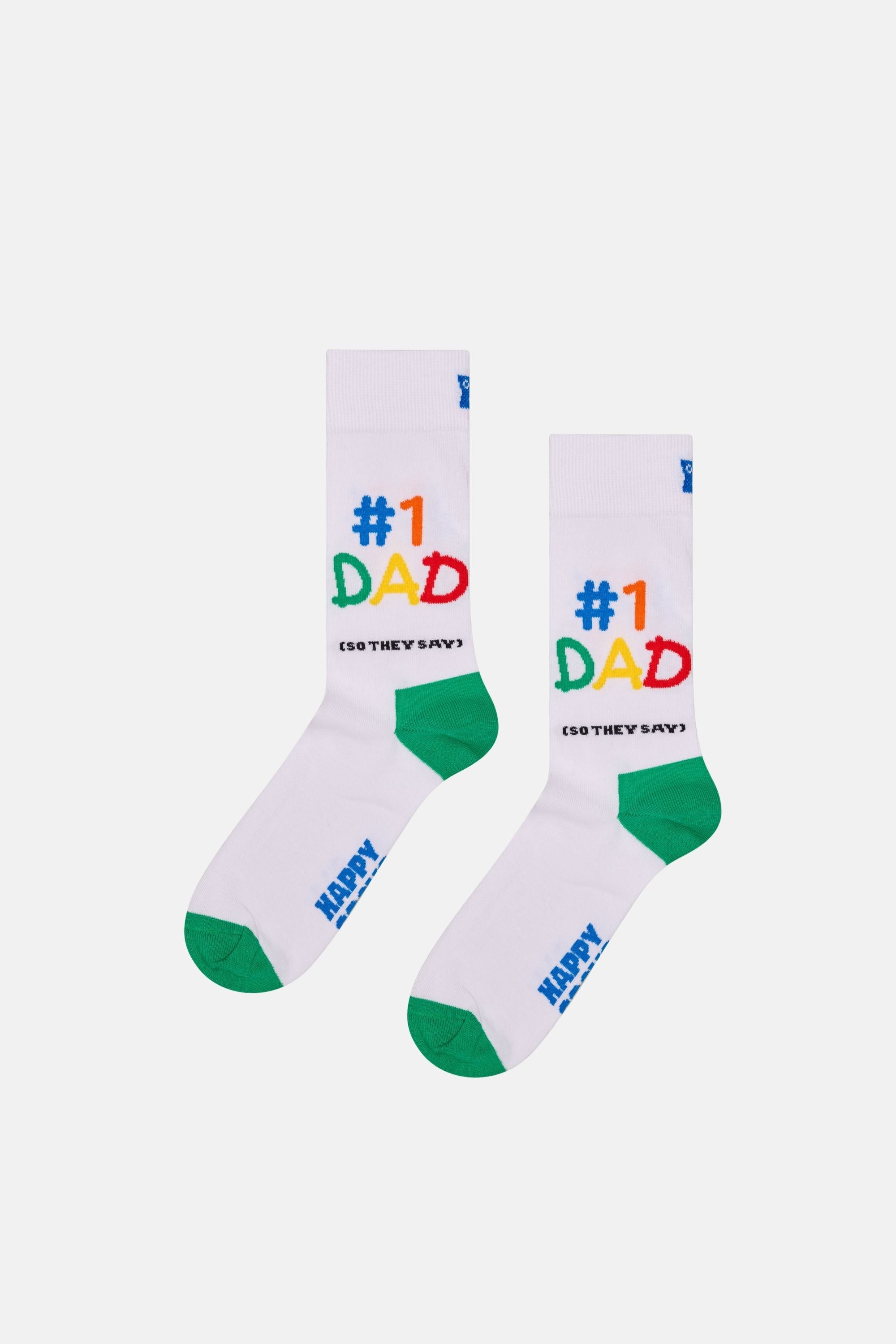 Happy Socks - Çok Renkli Baba Temalı 3'lü Çorap Hediye Seti