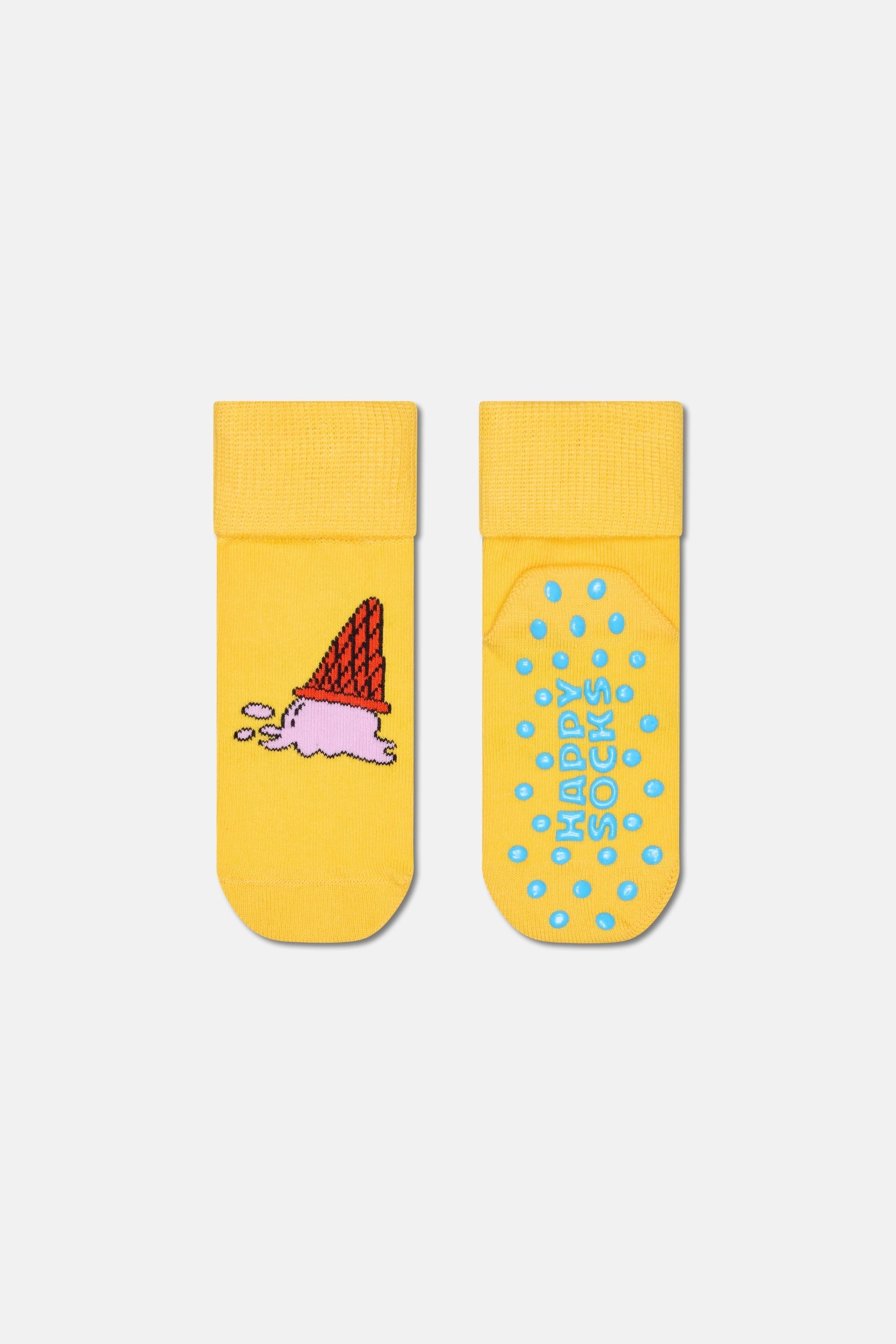 Happy Socks - Çocuk Dondurma Desenli Kaydırmaz 2'li Çorap Seti