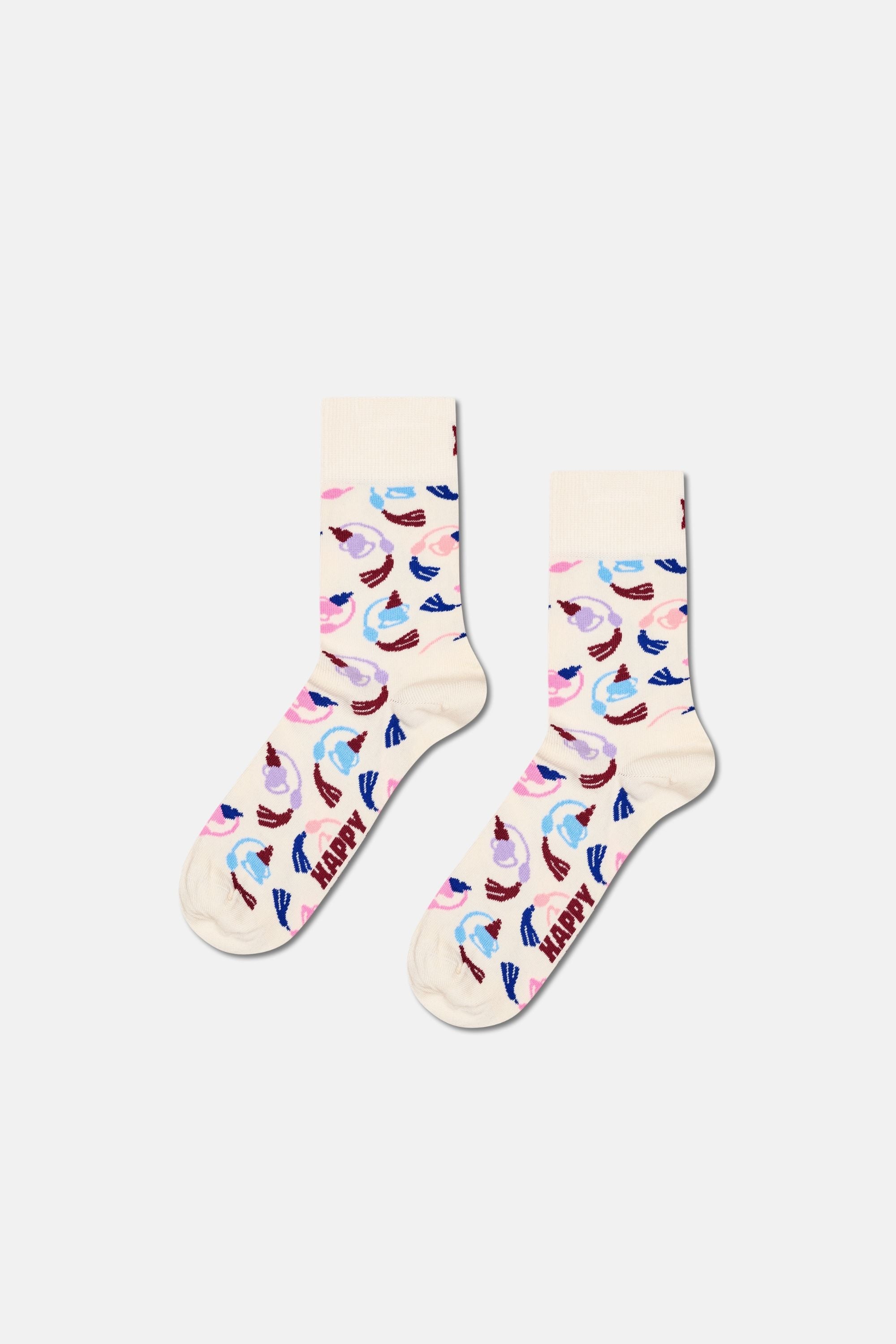 Happy Socks - Çok Renkli 3’lü Parti Desenli Pamuklu Çorap Seti