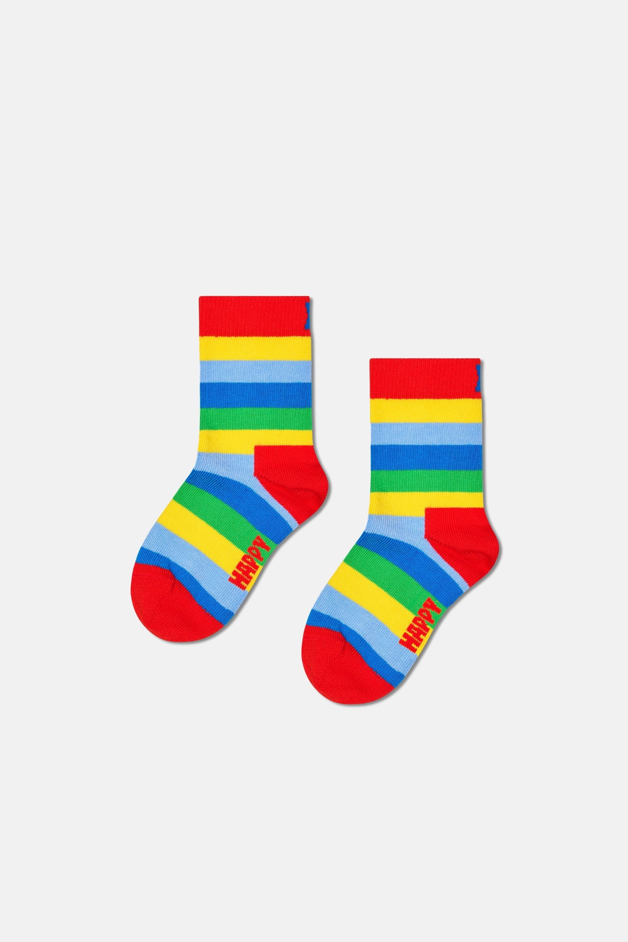 Happy Socks - Kırmızı Çizgi Desenli Çocuk Pamuklu Çorap