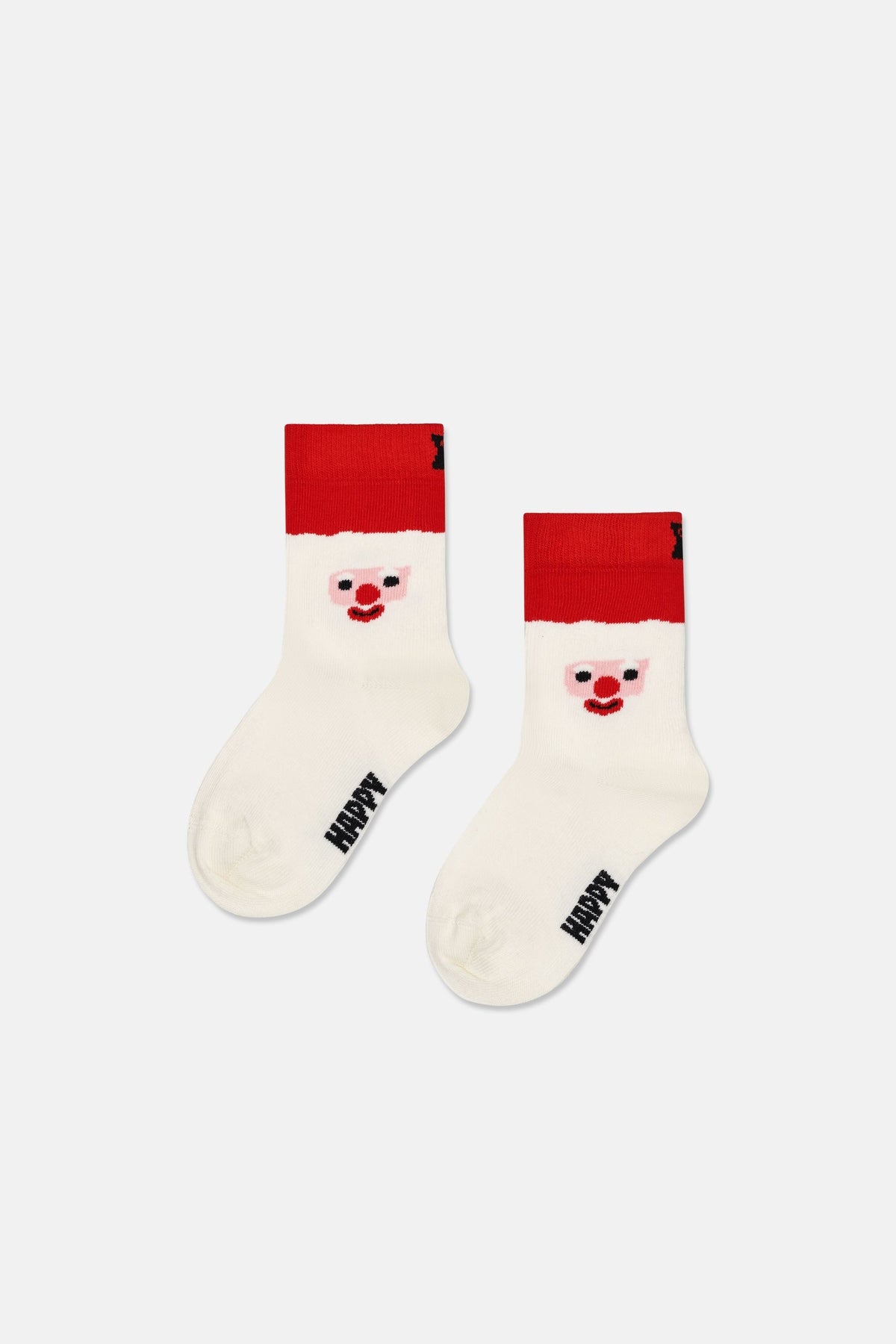 Happy Socks - Beyaz 4’lü Noel Baba ve Işık Desenli Çocuk Pamuklu Çorap Seti