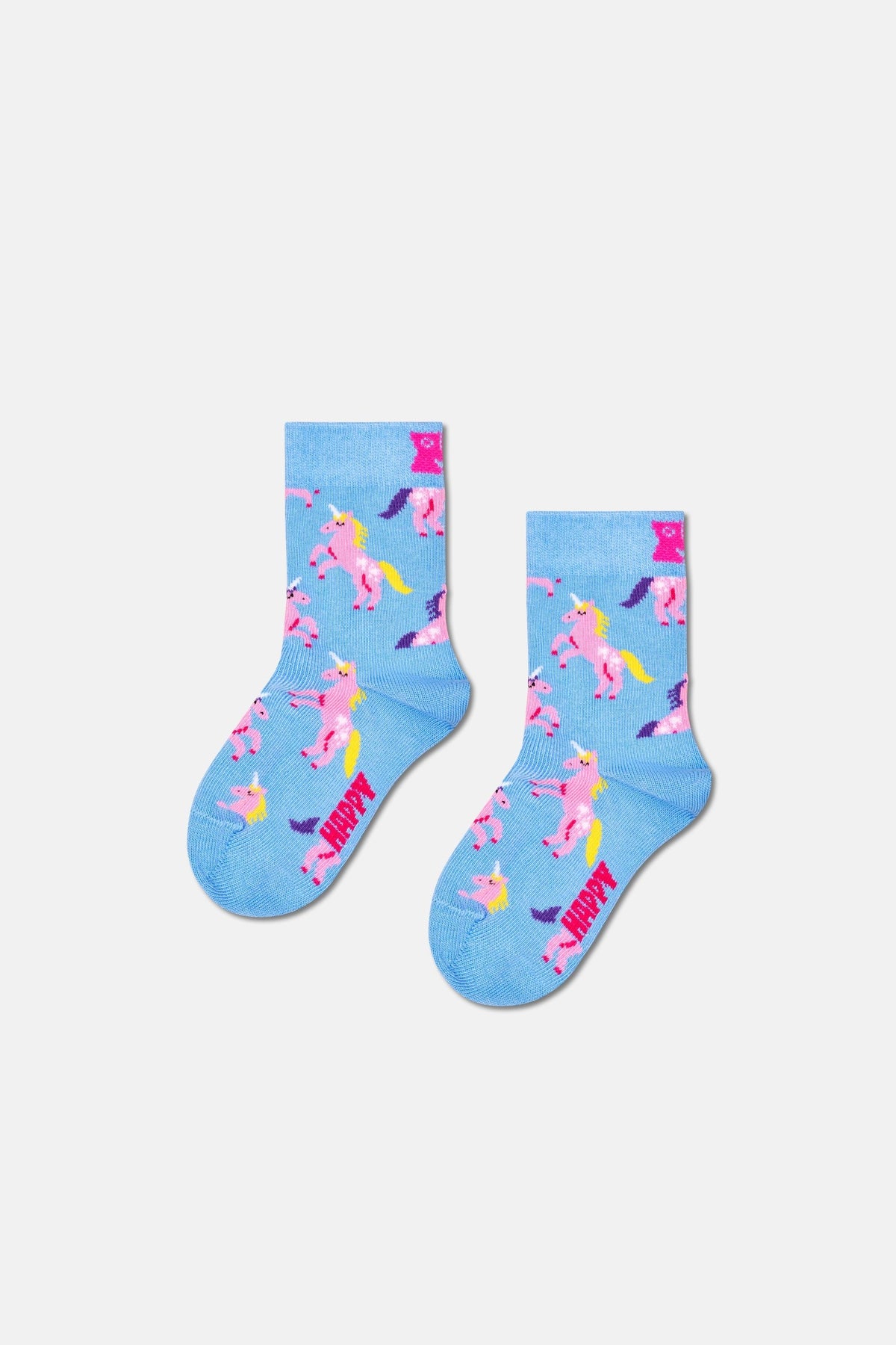 Happy Socks - Çok Renkli 4’lü Unicorn Desenli Çocuk Pamuklu Çorap Seti