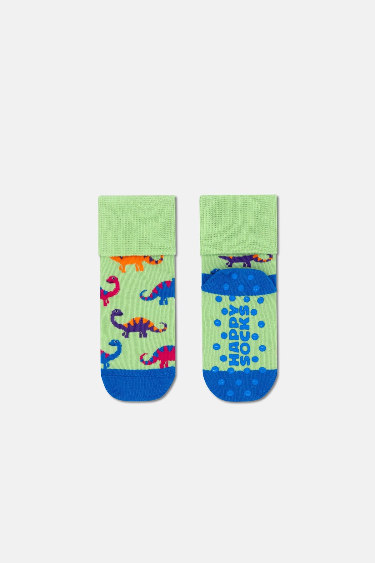 Happy Socks - Çok Renkli 4’lü Dinozor ve Traktör Desenli Kaydırmaz Çocuk Pamuklu Çorap Seti