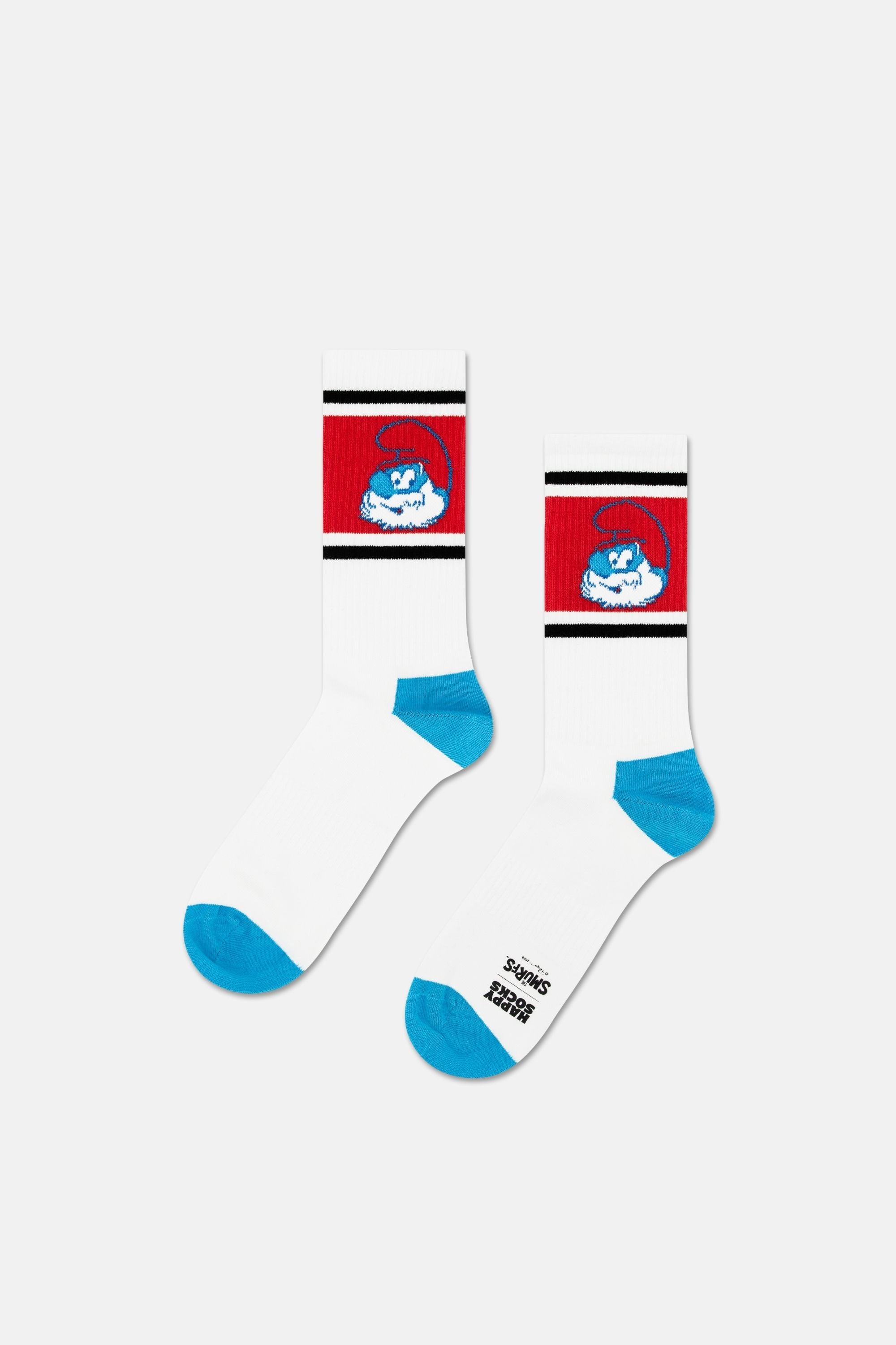 Happy Socks - Mavi 2’li No. 1 Papa Şirinler Desenli Pamuklu Çorap Seti