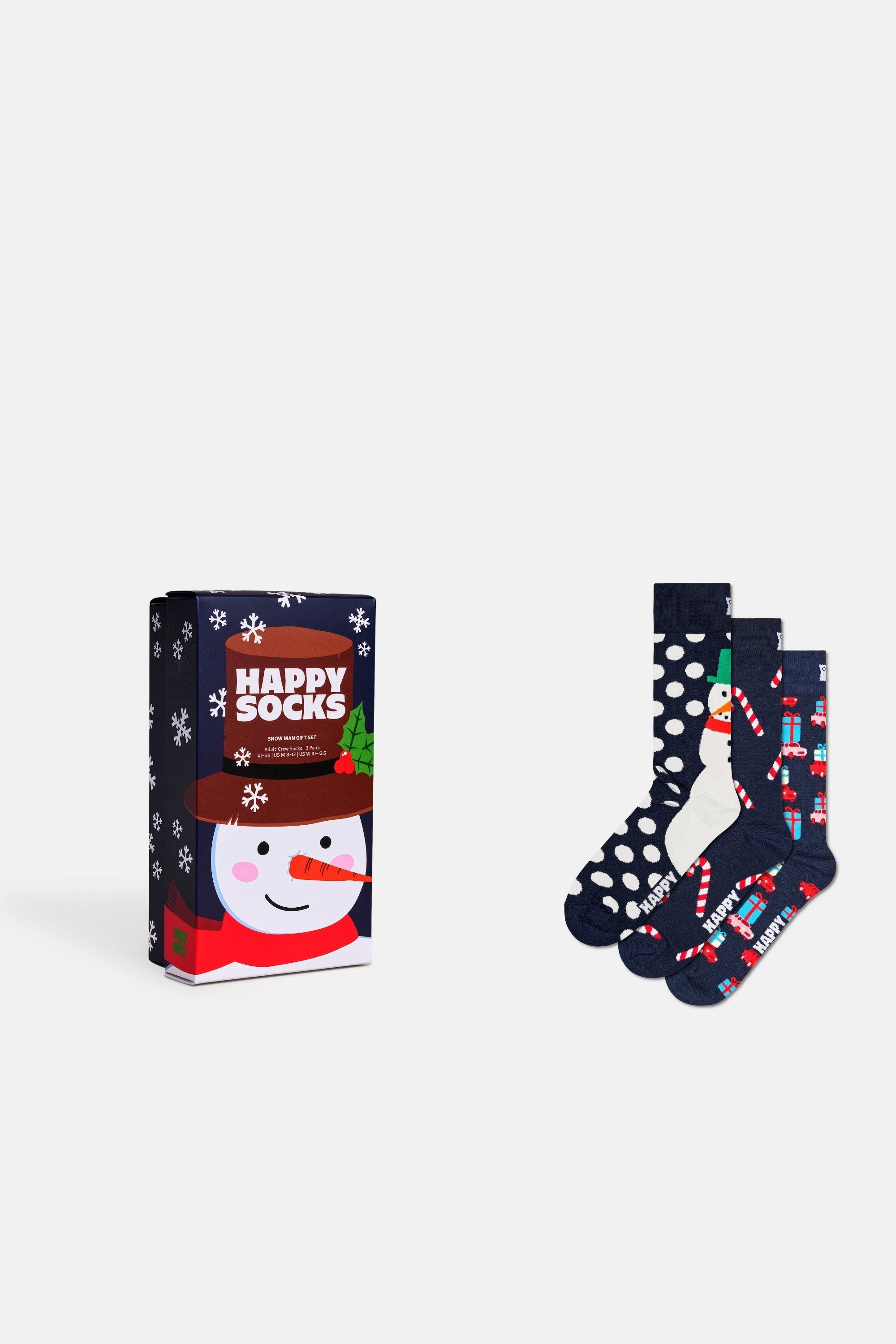 Happy Socks - Lacivert Kardan Adam Temalı Pamuklu 3’lü Çorap Seti