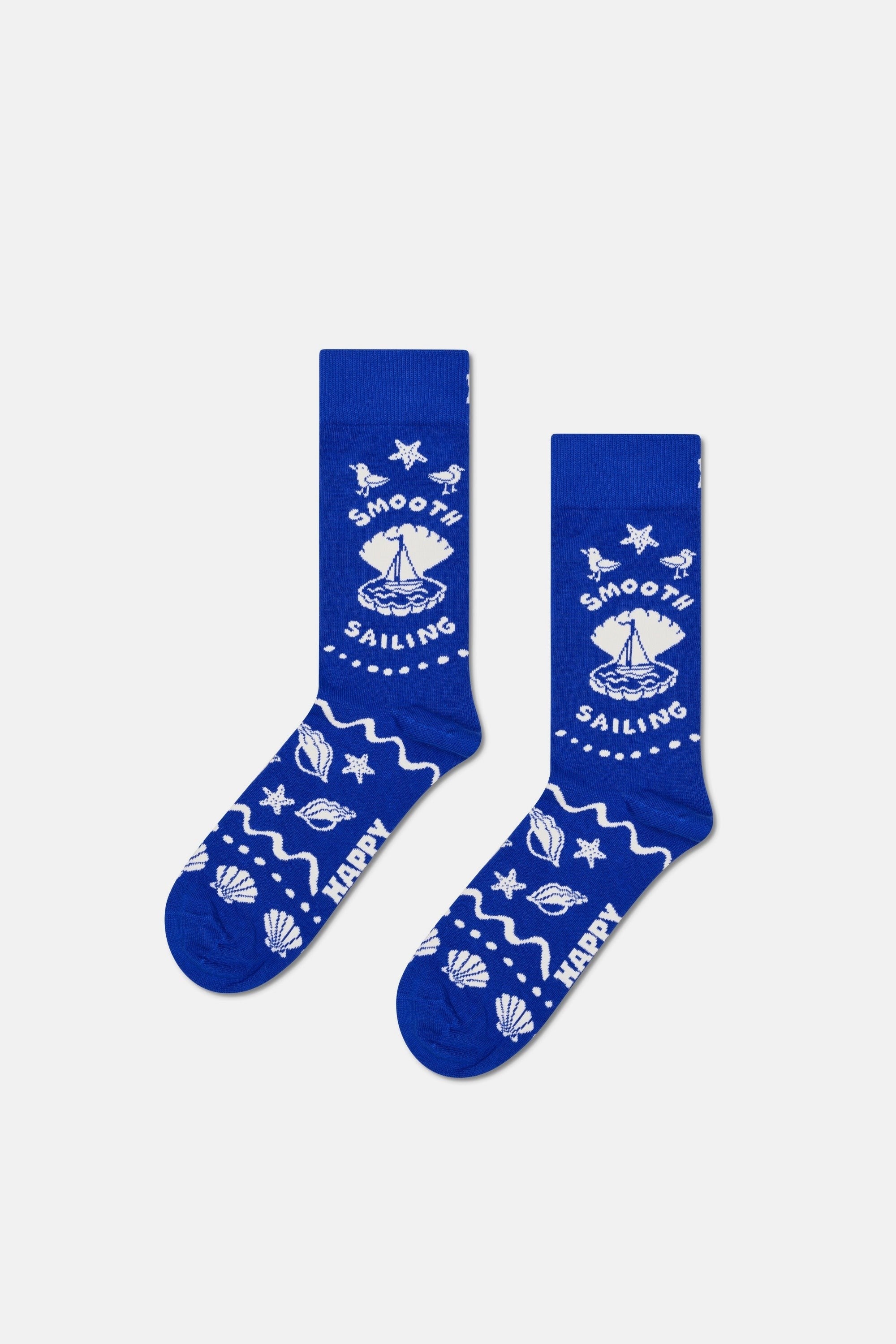 Happy Socks - Çok Renkli Sahil Temalı Pamuklu 3’lü Çorap Seti