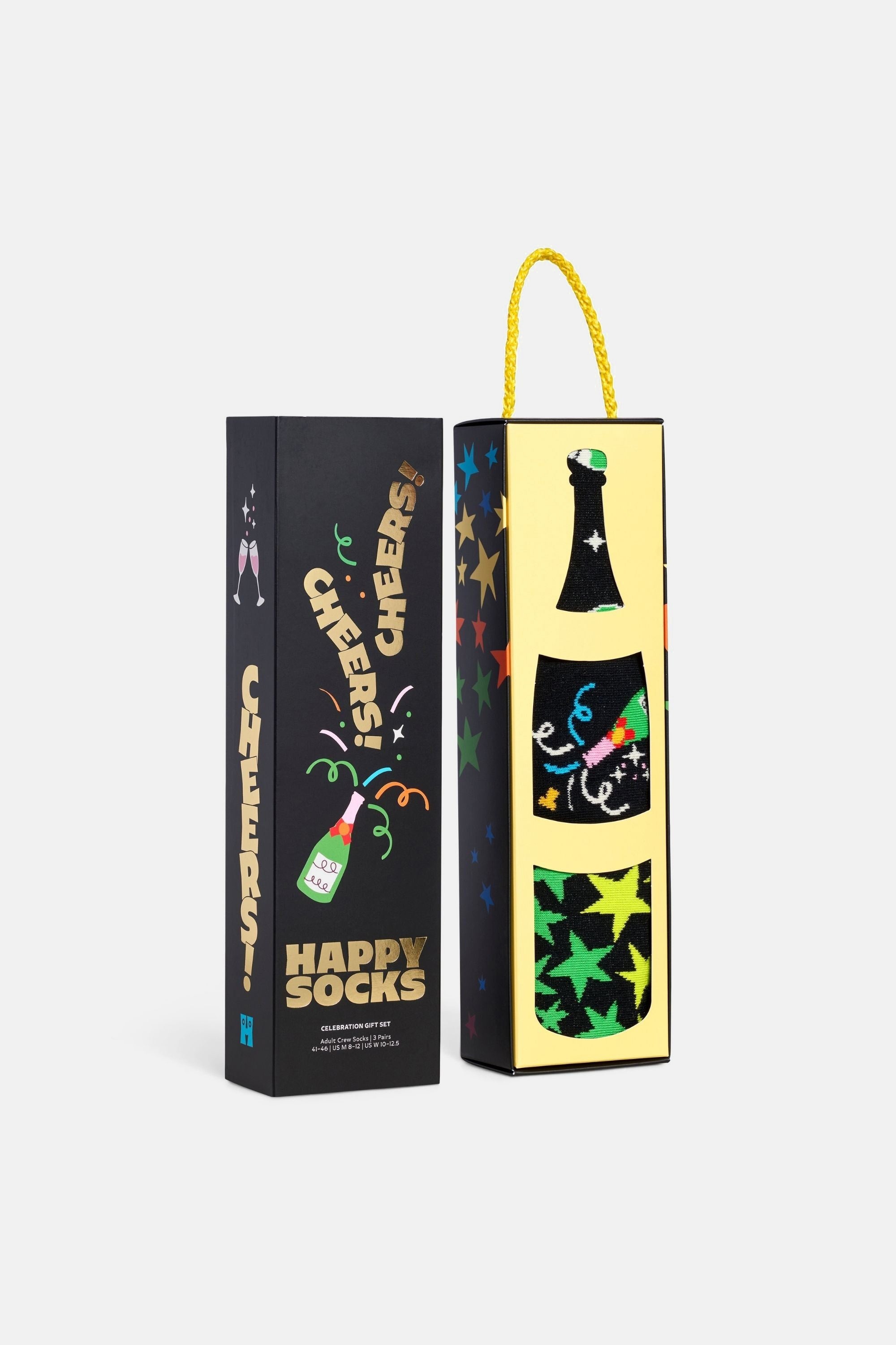 Happy Socks - Çok Renkli Kutlama Desenli 3’lü Çorap Seti